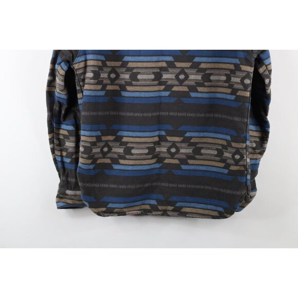 Iron and Resin Mens large Faded Heavy Southwestern Fiesta Flannel Button Shirt - Picture 12 of 12